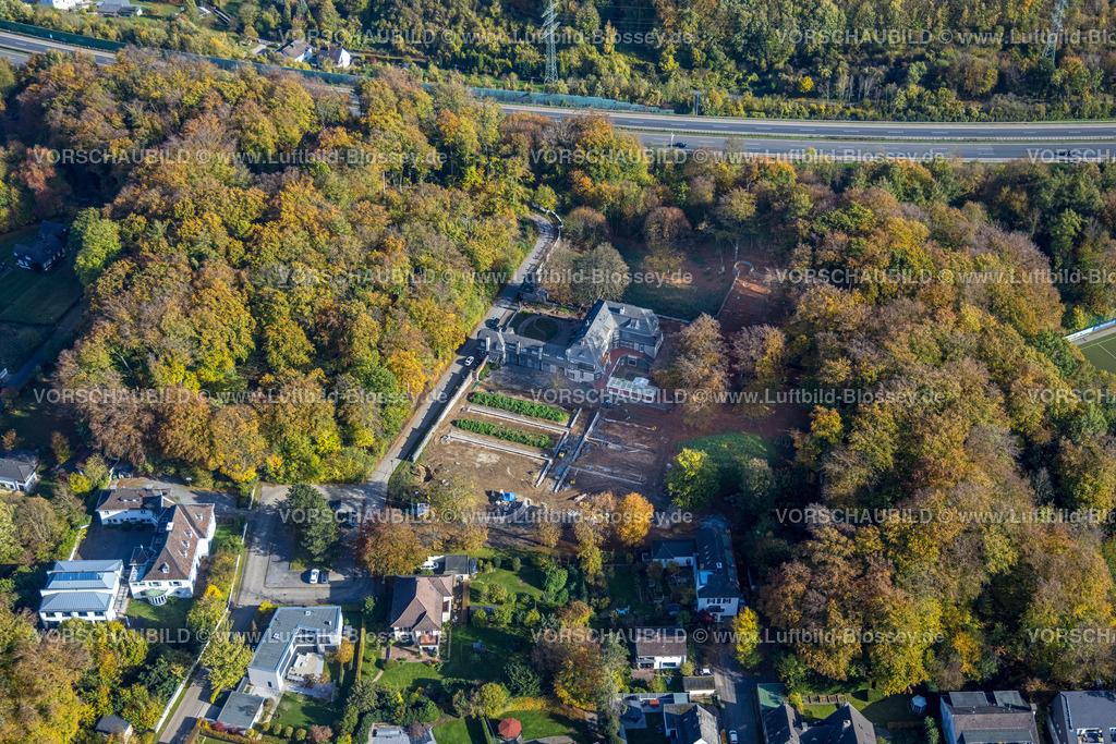 Hagen221016738 | Luftbild, Hohenhof - Jugendstil-Villa des Osthaus-Museums, Herbstwald, Emst, Hagen, Ruhrgebiet, Nordrhein-Westfalen, Deutschland
