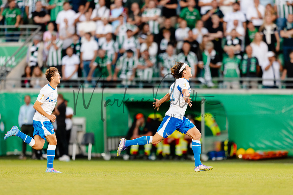 DFB-Pokal 2025/2026, 1. Runde: SC Preußen Münster - Hertha BSC Berlin | Münster, 18.08.2025: DFB-Pokal 2025/2026, 1. Runde, SC Preußen Münster gegen Hertha BSC Berlin im LVM-Preußenstadion in Münster.(Foto: sportfotografie.ms | Markus Paletta) - Realisiert mit Pictrs.com