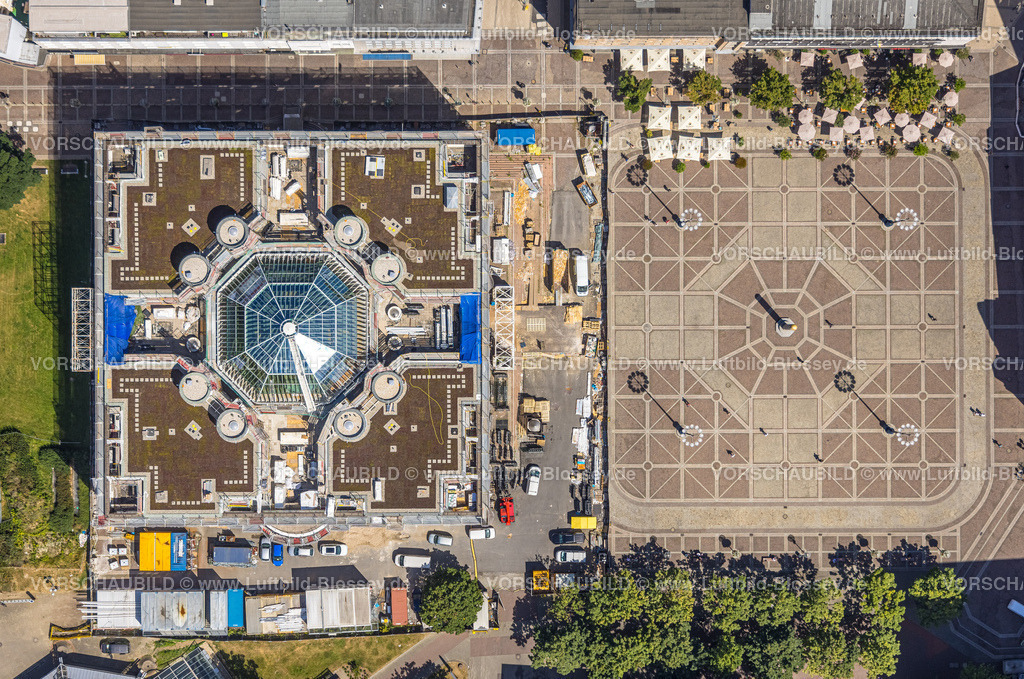 Dortmund220705359 | Luftbild, Rathhaus Sanierung, Dach und Friedensplatz, Senkrechtaufnahme, City, Dortmund, Ruhrgebiet, Nordrhein-Westfalen, Deutschland