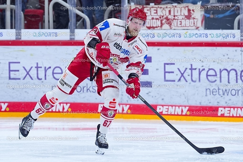 xYDRx19102501017 | 19.10.2025, xydrx, Eishockey, DEL2, Düsseldorfer EG - EV Landshut, PSD Bank Dome Düsseldorf: Stanislav Dietz (EV Landshut #67)