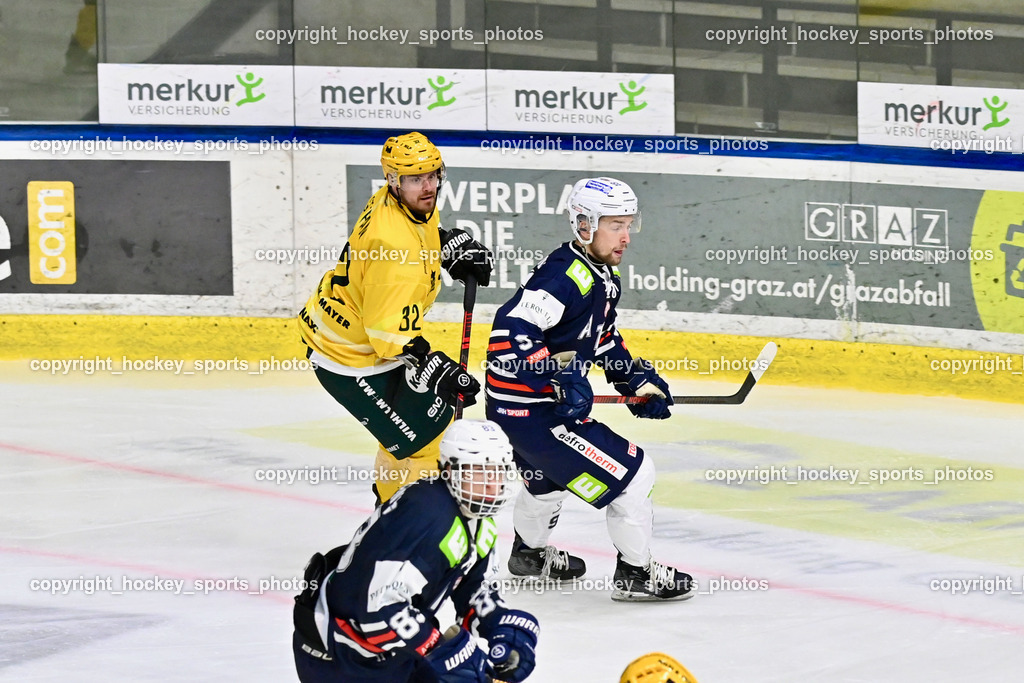 ATSE Graz vs. EHC Lustenau | #32 Stefan Daniel EHC Lustenau, #93 Fellner Sebastian ATSE Graz, ATSE Graz vs. EHC Lustenau, ATSE Graz vs. EHC Lustenau am 14.02.2026 in Graz (Merkur Eishalle ), Austria, (Photo by Bernd Stefan)