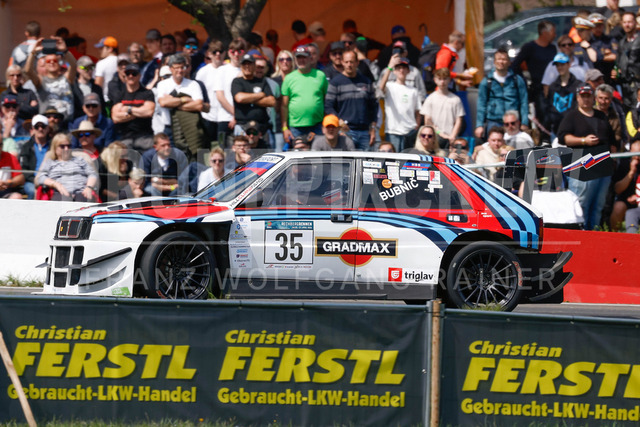 Rechberg Hill Climb 2025 – FIA European Hill Climb Championship | Rechberg Hill Climb 2025, part of the FIA European Hill Climb Championship. High-speed racing action, mountain scenery, atmosphere and pure motorsport passion captured in detail. The image shows Milan Bubnic (SLO) Lancia Delta Integrale.          