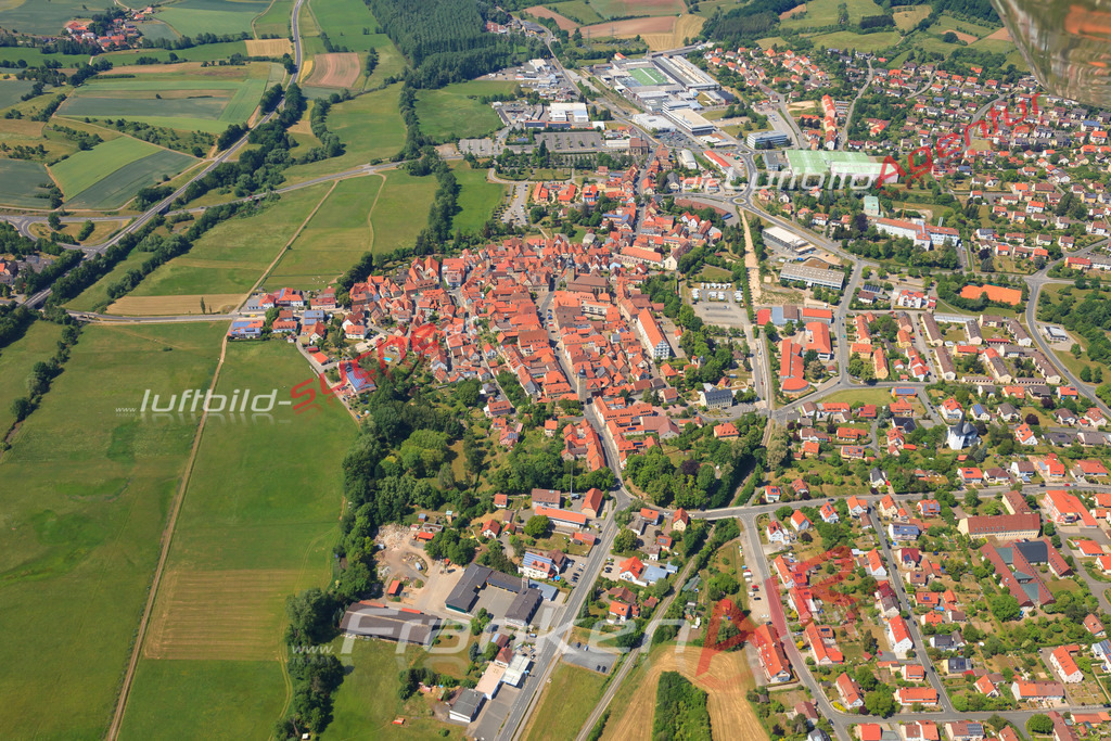 Luftbild von  Ebern - Luftaufnahme wurde 2015 von https://frankenair.de mittels Flugzeug (keine Drohne) erstellt - die Geschenkidee