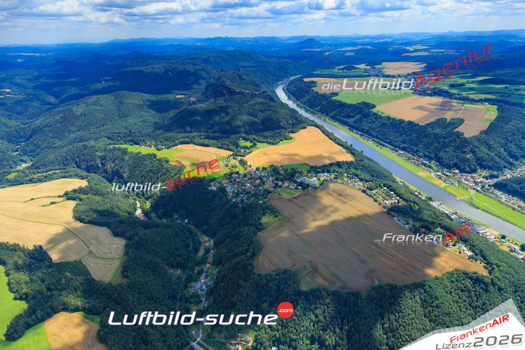 Luftbild von Ostrau Bad-schandau - Luftaufnahme wurde 2016 von https://frankenair.de mittels Flugzeug (keine Drohne) erstellt - die Geschenkidee