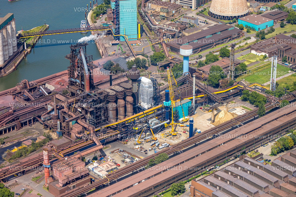 Duisburg250704573Sued | Luftbild, Hüttenwerke Krupp Mannesmann HKM mit HKM Hochofen A, Teilansicht, Hüttenheim, Duisburg, Ruhrgebiet, Nordrhein-Westfalen, Deutschland