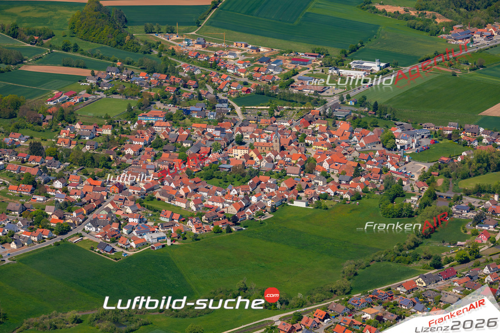 Das Luftbild der Stadt Reckendorf wurde 2019 vom Flugzeug heraus erstellt (keine Drohne) Aufnahmehöhe ca.400 Meter- hohe Auflösung- beste Druck-Qualität garantiert!