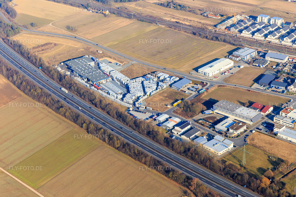 Luftbild: Industriegebiet Berta-Benz-Straße mit NCG / WEISS IBC-Servicecenter GmbH in Bickenbach im Bundesland Hessen in Deutschland. Foto: IMG_096596.jpg vom 14.02.2017 durch Werner Riehm/FLY-FOTO.deNCG / WEISS IBC-Container Verkauf & Service, S\xfcdhessen