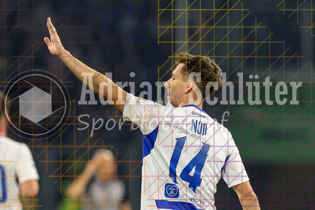 MSV Duisburg vs SV Waldhof Mannheim - 3. Liga | Duisburg, Deutschland, 07.11.25:   Conor Noß (MSV Duisburg) Torjubel, jubelt nach seinem Treffer zum 1:0 waehrend des Spiels der 3. Liga MSV Duisburg vs SV Waldhof Mannheim in der schauinsland-reisen-arena(Foto von Brauer-Fotoagentur / Adrian Schlueter)