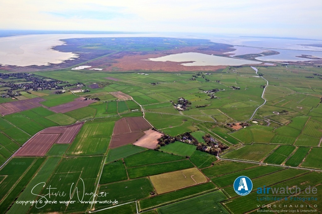 Luftbilder Hattstedtermarsch | Luftbilder, Nordsee, Nordfriesland, Hattstedtermarsch, Sterdebüll, Deichweg, Speckiweg, Seedeichgraben