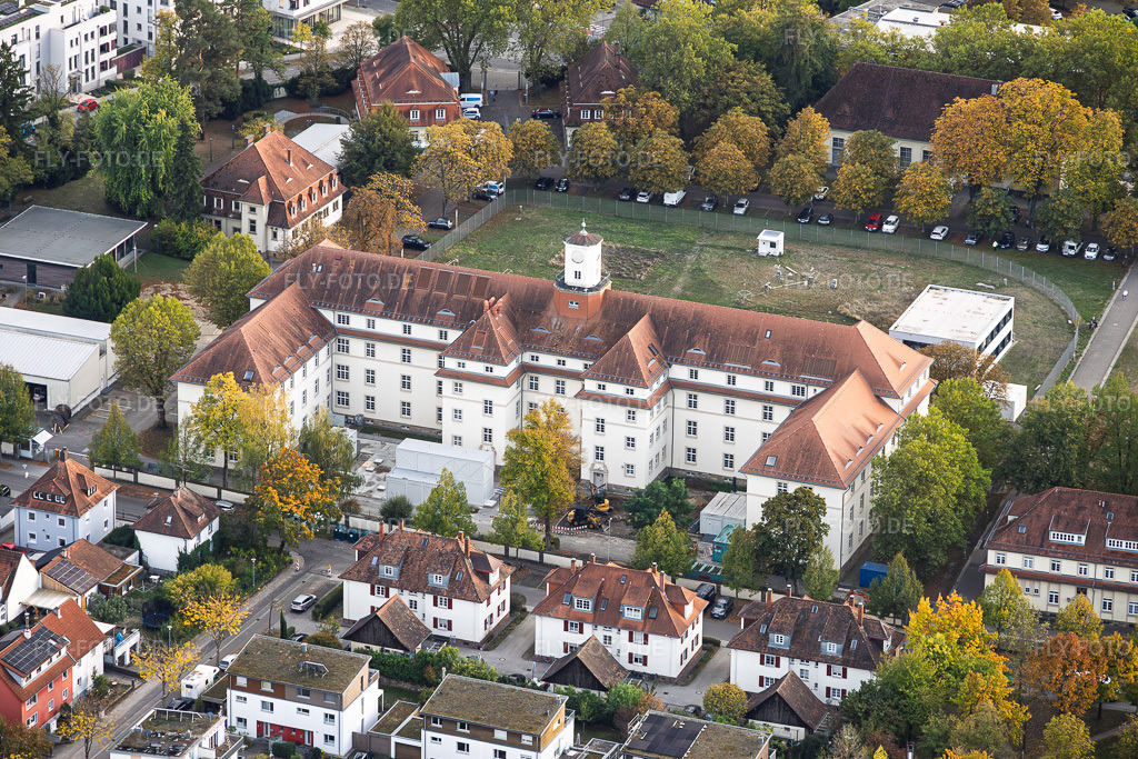 Luftbild: Fraunhofer-Institut für Optronik, Systemtechnik und Bildauswertung IOSB - Standort Ettlingen in Ettlingen im Bundesland Baden-Württemberg in Deutschland. – Foto: IMG_160060.jpg vom 16.10.2026 durch Werner Riehm/FLY-FOTO.de – Auflösung des Originals: 5790 x 3860 px – Fraunhofer-Institut für Optronik, Systemtechnik und Bildauswertung IOSB - Fraunhofer IOSB