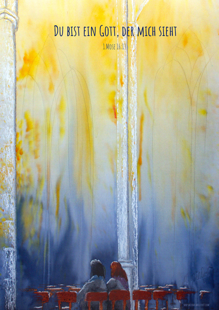 1-Jahreslosung 2023-Kirche | Jahreslosung für das Jahr 2023. "Du bist ein Gott, der mich sieht". Gesehen sein und selber sehen. Das hat für die Menschen berührende Auswirkungen. Mit 12 Motiven , die ich über Jahre live während Gottesdiensten gemalt oder skizziert habe, zeige ich wie verschieden die Empfindung des gleichen Erlebnisses sein kann. 12 mal gesehen werden, kann sich für einen Kalender eignen. Hier im shop können Sie ihn selber zusammenstellen. - Realisiert mit Pictrs.com