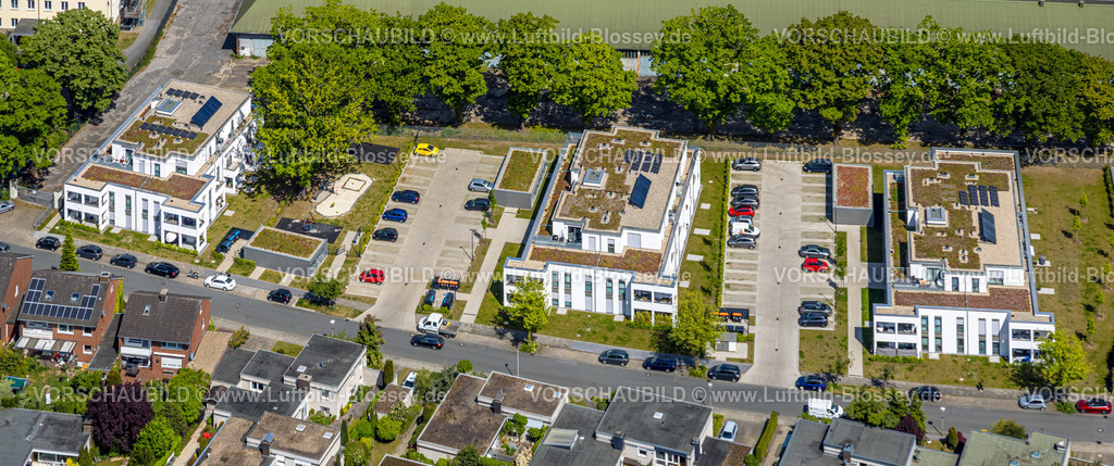 Hamm250500314Schuetzenstrasse-2 | Luftbild, Neubaugebiet Schützenstraße, Dachbegrünung, Hamm , Ruhrgebiet, Nordrhein-Westfalen, Deutschland