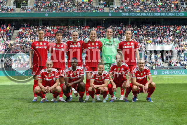14.05.2026, GER, Fussball, Frauen, DFB-Pokal, Finale, Saison 2025/2026, VfL Wolfsburg - FC Bayern München | die Mannschaft vom FC Bayern Mnchen