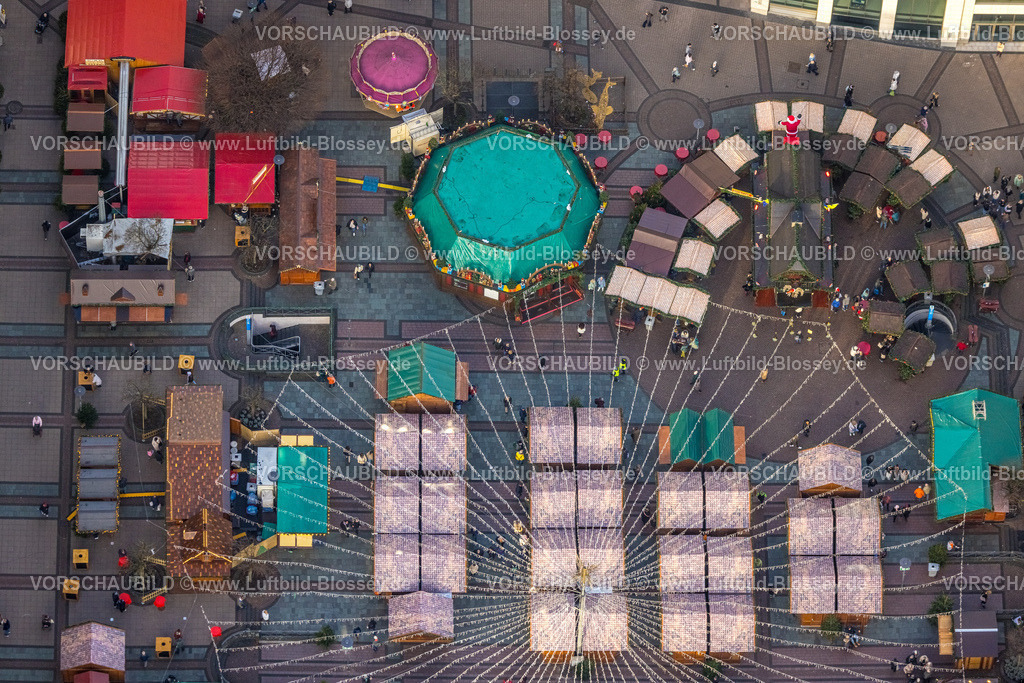 Essen251201461 | Luftbild, Weihnachtsmarkt in der Essener City, Kennedyplatz, Essen, Ruhrgebiet, Nordrhein-Westfalen, Deutschland
