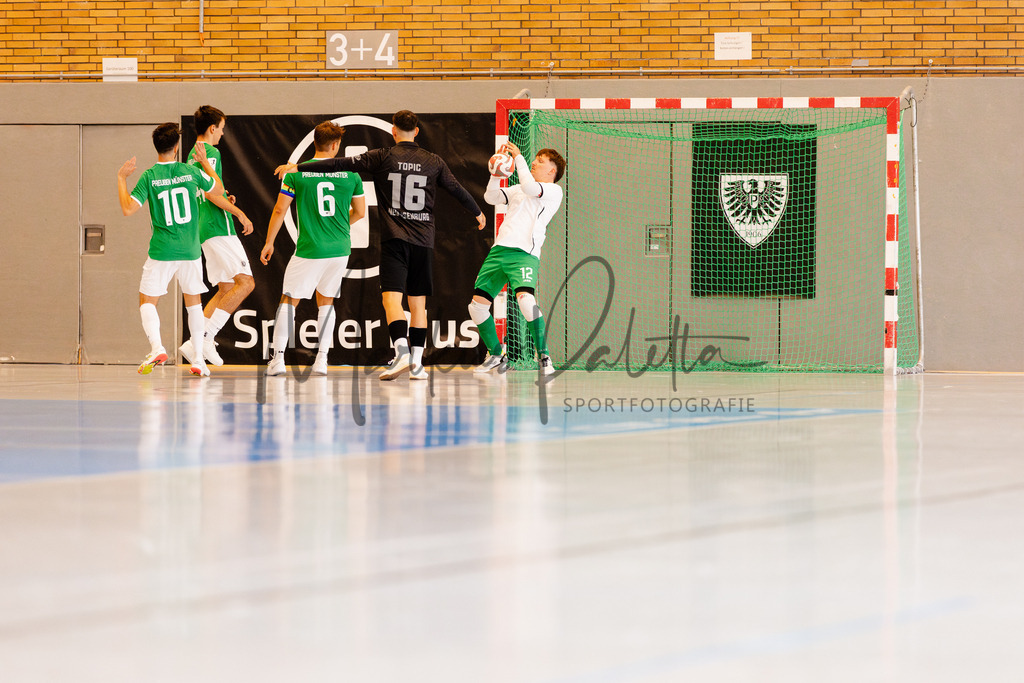 Futsal-Bundesliga, Saison 2025/2026, 4. Spieltag: SC Preußen Münster - SV Pars Neu-Isenburg | Futsal-Bundesliga, Saison 2025/2026, 4. Spieltag, SC Preußen Münster empfängt SV Pars Neu-Isenburg in der Universitäts-Sporthalle in Münster. Foto: sportfotografie.ms | Markus Paletta - Realisiert mit Pictrs.com