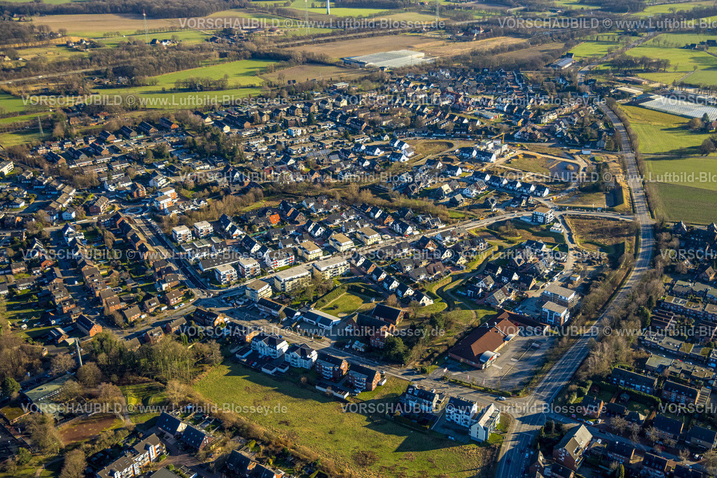 Bottrop240107821 | Luftbild, Wohngebiet Baugebiet Schultenkamp, Rentforter Straße und Dorfheide, Kirchhellen, Bottrop, Ruhrgebiet, Nordrhein-Westfalen, Deutschland