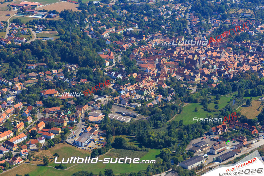 Luftbild von  Feuchtwangen - Luftaufnahme wurde 2016 von https://frankenair.de mittels Flugzeug (keine Drohne) erstellt - die Geschenkidee