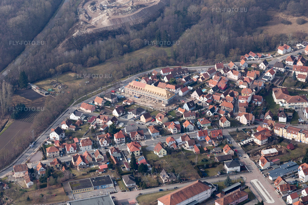 Vue aérienne: Vue de la ville à Lauterbourg dans le département Bas Rhin, France. Photo: IMG_096949.jpg prise le 19/02/2017 par Werner Riehm/FLY-FOTO.euRésolution de l'original: 5472 x 3648 px