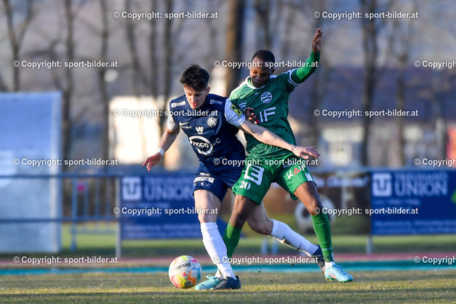 AUT, RLM, WSC Hertha Wels vs DSV Leoben | 18.03.2023, Mauth Stadion Wels, AUT, RLM, WSC Hertha Wels vs DSV Leoben, im Bild Michael Oberwinkler (WSC Hertha) vs Michael John Lema (DSV Leoben)


// Regionalliga Mitte Match between WSC Hertha Wels and DSV Leoben in Wels, Austria on 2023/03/18