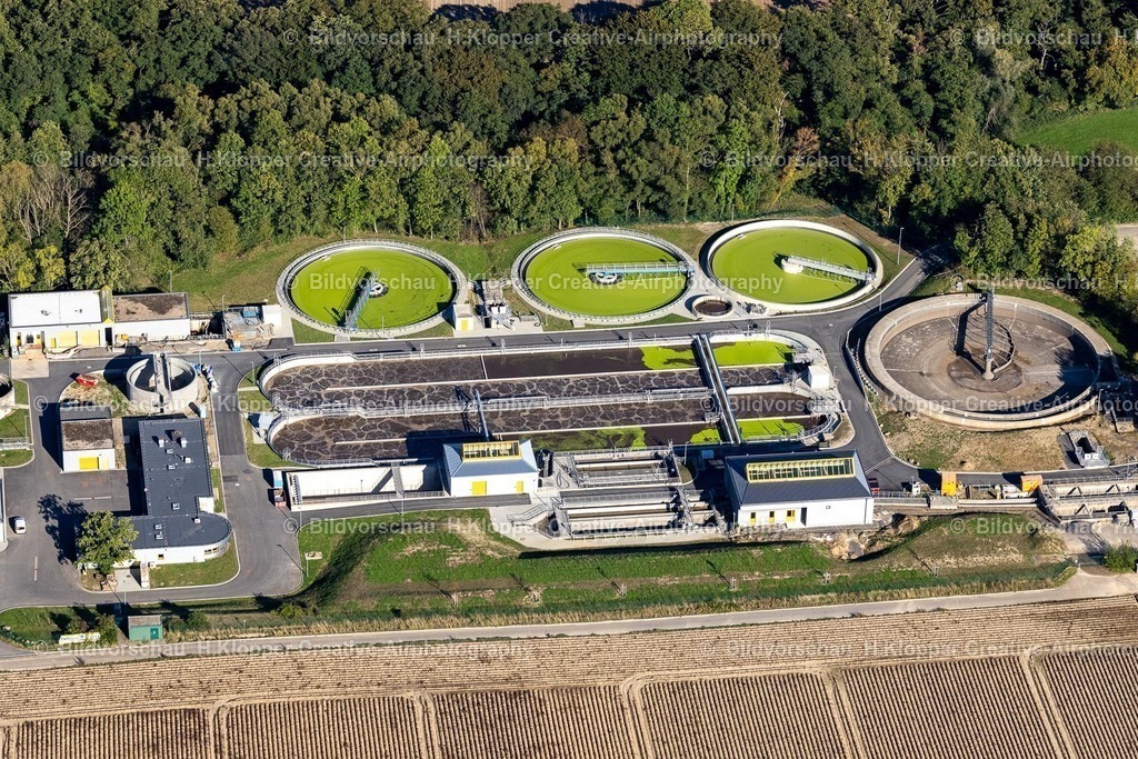 Lufbilder Würselen-5970 | Klärwerks- Becken und Reinigungsstufen zur Abwasserbehandlung " Wasserverband Eifel-Rur " an der Straße K3 in Würselen im Bundesland Nordrhein-Westfalen, Deutschland - Realisiert mit Pictrs.com