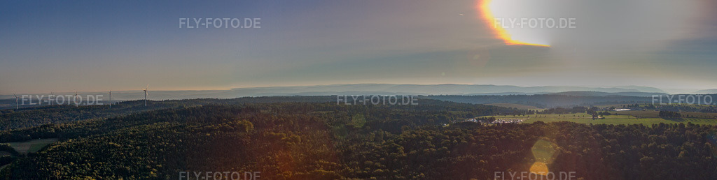 Luftbild: Panorama Segelflugplatz im Ortsteil Vielbrunn in Michelstadt im Bundesland Hessen in Deutschland. Foto: IMG_52073-Bearbeitet.jpg vom 19.08.2012 durch Werner Riehm/FLY-FOTO.deAuflösung des Originals: 9976 x 2513 px
