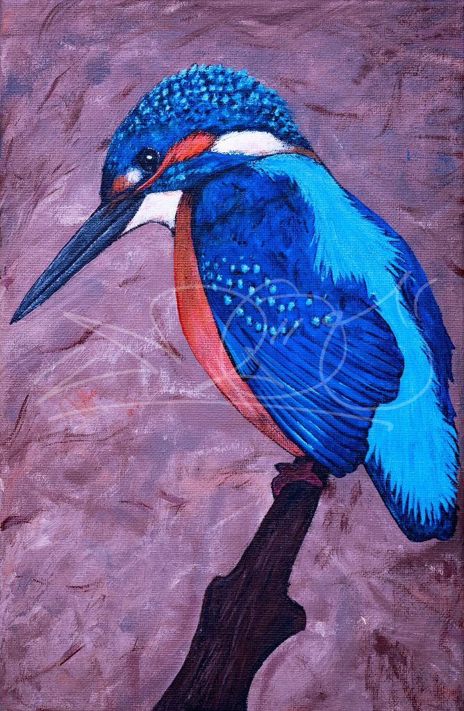 Eisvogel | Auf Leinwand mit Acryl - Realisiert mit Pictrs.com