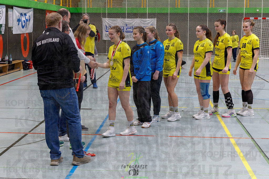 Hessenmeisterschaft wJC - Finale; HSG Kleenheim - HSG Weiterstadt/ Braunsh.Worf. | Hessenmeisterschaft wJC - Finale; HSG Kleenheim - HSG Weiterstadt/ Braunsh.Worf. am 22.03.2025 in Biedenkopf (Sporthalle Lahntalschule)Photo © 2025 - Jörg Heinrich - Realisiert mit Pictrs.com