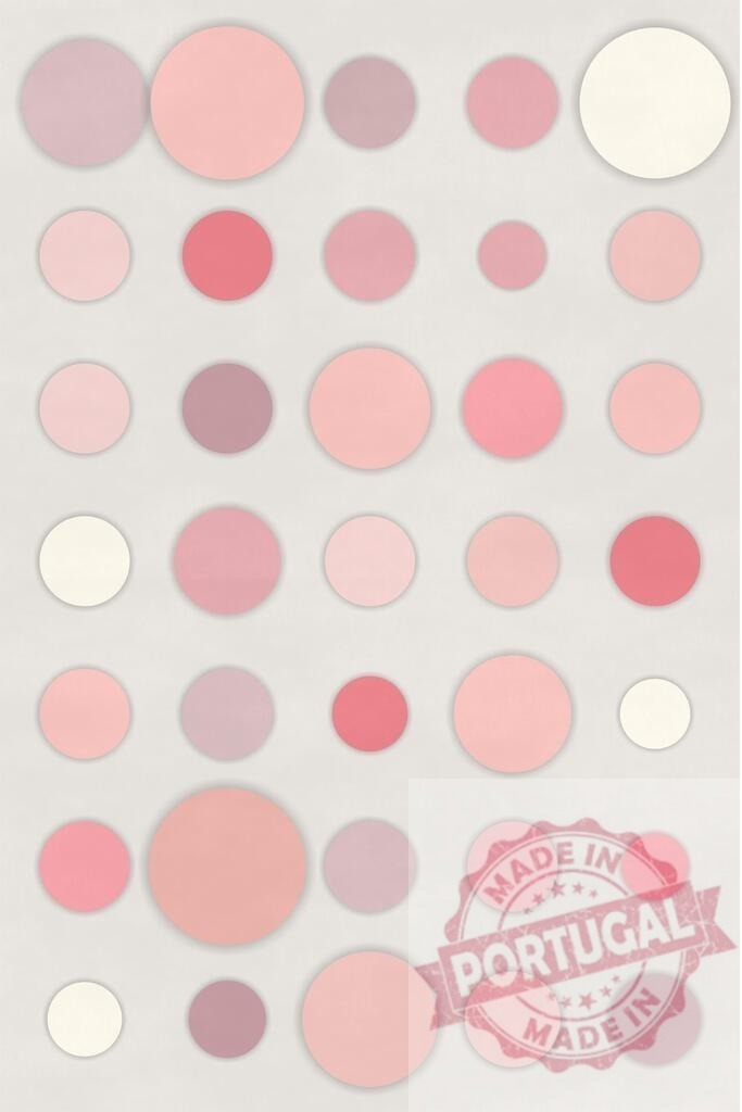 Various pink colored circles forming abstract geometric pattern | Circles of different sizes and shades of pink creating a modern polka dot pattern - Realisiert mit Pictrs.com