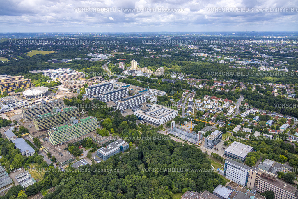Bochum240700893 | Luftbild, RUB Ruhr-Universität Bochum Gesamtansicht und Unicenter, Fernsicht, Querenburg, Bochum, Ruhrgebiet, Nordrhein-Westfalen, Deutschland