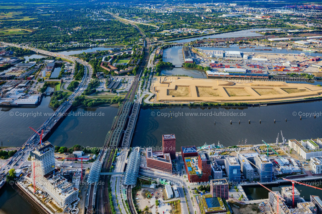 Hamburg_Elbbrücken_Veddel_Kleiner_Grasbrook_ELS_7414200925 | HAMBURG 20.09.2025 Fluß - Brückenbauwerk Elbbrücken - Norderelbbrücke über die Ufer der Elbe in Hamburg. // River - bridge structure Elbbruecken - Norderelbbruecke on the banks of the Elbe in Hamburg, Germany. Foto: Martin Elsen