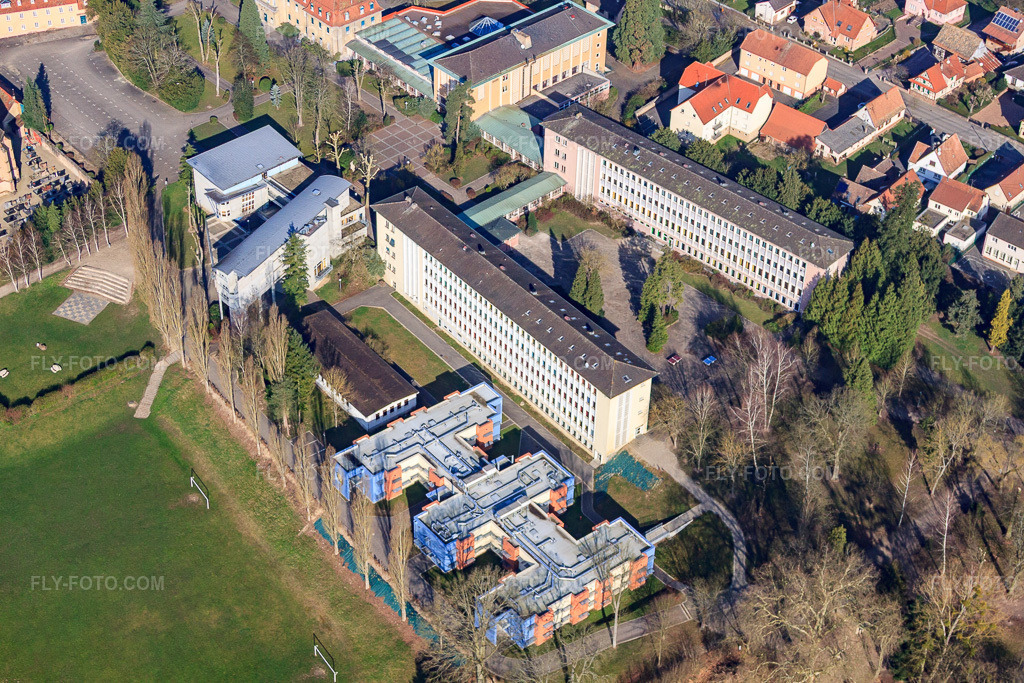 Aerial view: Sem De Private School Walbourg in Walbourg in the state Bas-Rhin, France. – Photo: IMG_62785.jpg taken on 03/09/2014 by Werner Riehm/FLY-FOTO.com – Resolution of the original: 4752 x 3168 px