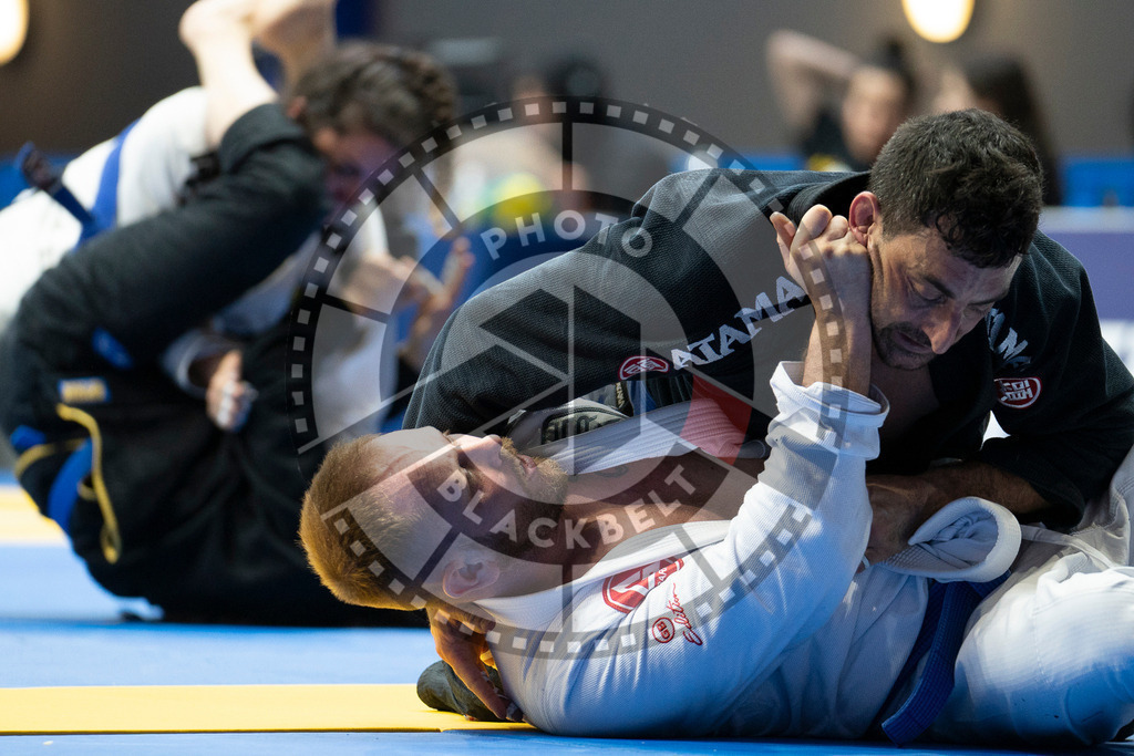 20240122PBB6484 | Fighters compete during the second day of the IBJJF European Championship in Paris, France, on January 22, 2024.