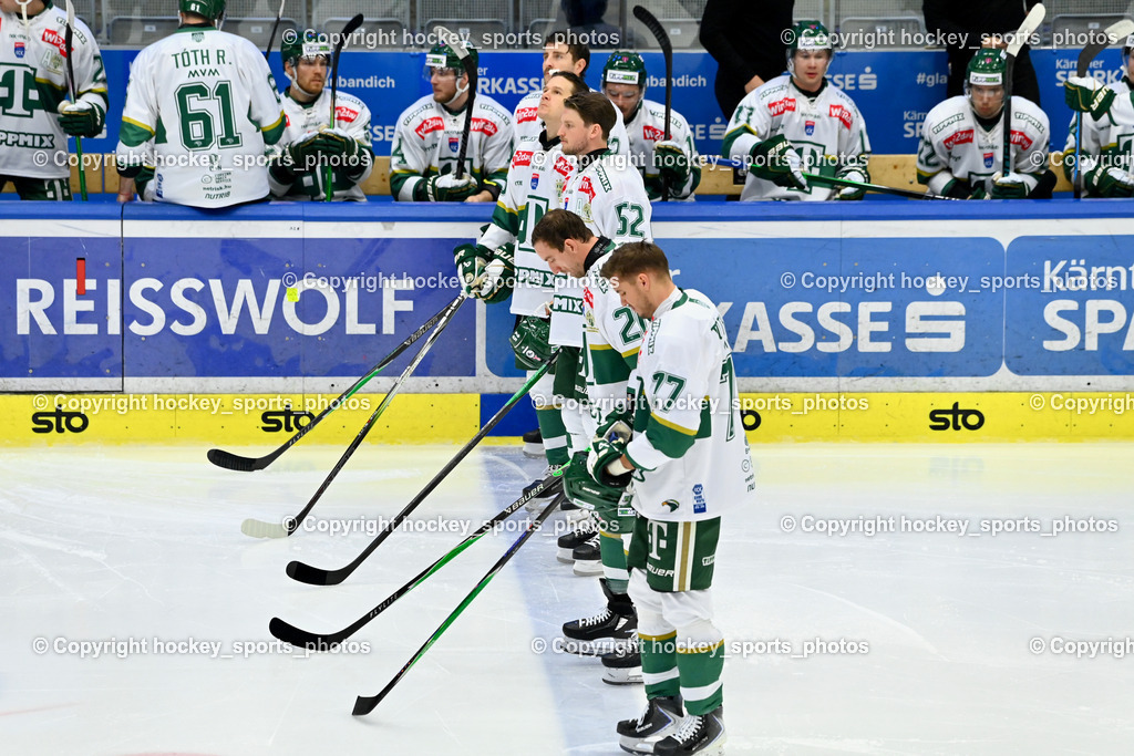 EC IDM WÄRMEPUMPEN VSV vs. FTC-TELEKOM JÉGKORONG | #77 Gergely Tóth FTC-Telekom, #21 Tyler Coulter FTC-Telekom, #52 Rasmus Bengtsson FTC-Telekom, Starting six FTC-TELEKOM JÉGKORONG, EC IDM WÄRMEPUMPEN VSV vs. FTC-TELEKOM JÉGKORONG, EC IDM WÄRMEPUMPEN VSV vs. FTC-TELEKOM JÉGKORONG am 19.10.2025 in Villach (Stadthalle Villach), Austria, (Photo by Bernd Stefan)