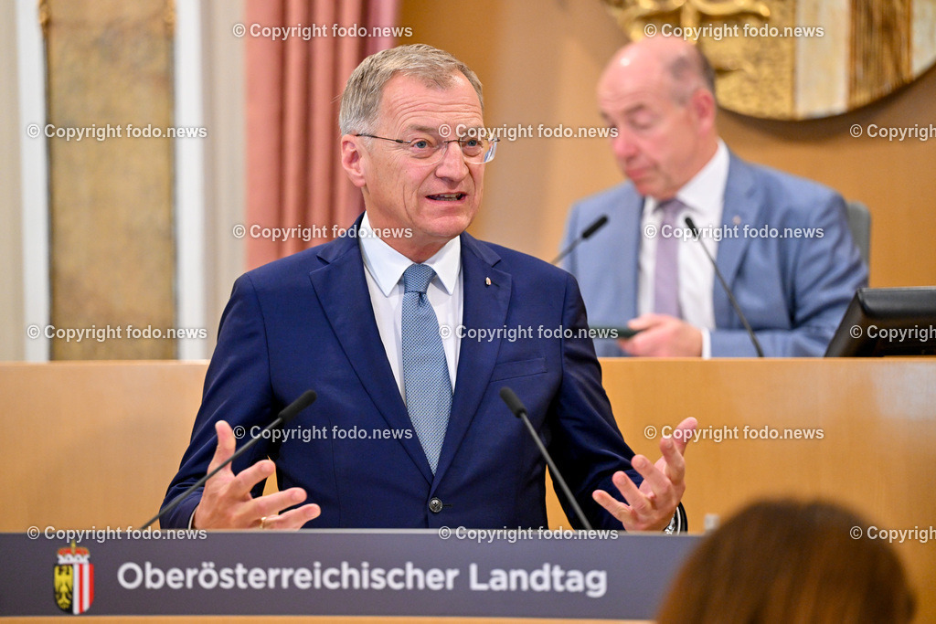 Landhaus Linz_ Promenade_ Landtagssitzung_ 13.06.2024-105 | 13.04.2024, Landhaus Linz AUT, Promenade, Landtagssitzung, im Bild LH Thomas Stelzer (VP, Landeshauptmann Ooe)