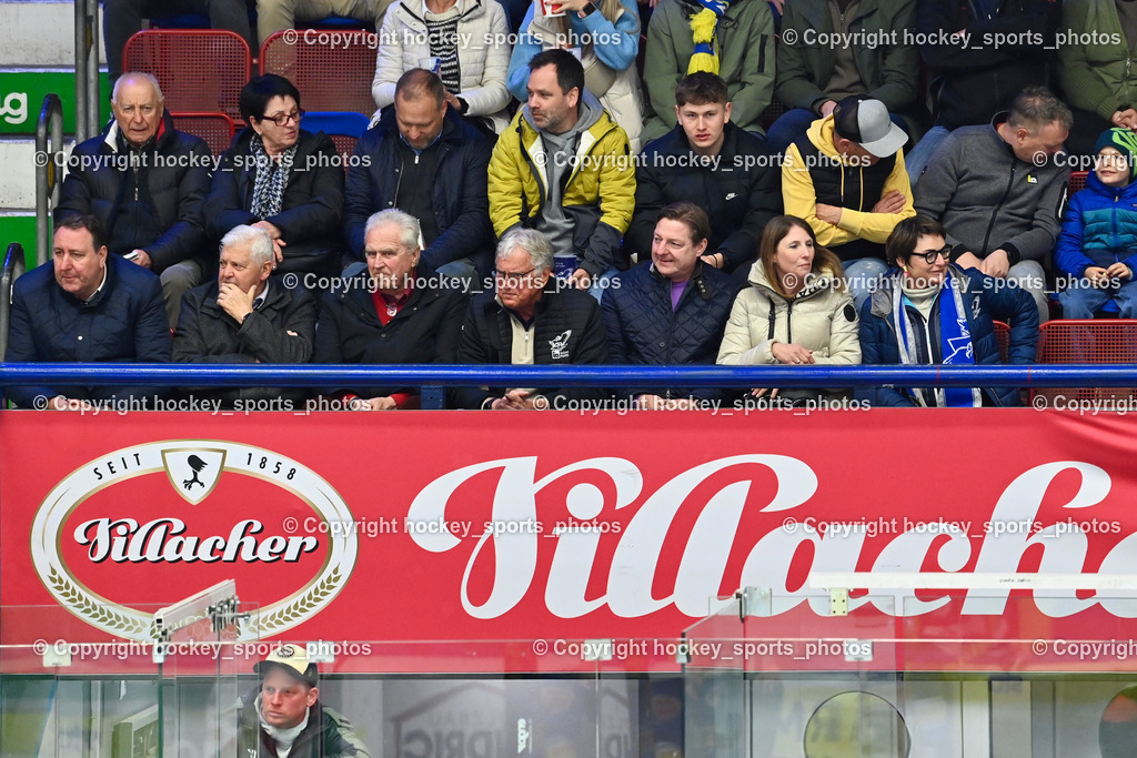 EC IDM WÄRMEPUMPEN VSV vs. HC Bozen | Villacher Stadtrat Erwin Baumann, Villacher Bürgermeister Günther Albel mit Gattin, Landesrätin Kärnten Beate Prettner, EC IDM WÄRMEPUMPEN VSV vs. HC Bozen, EC IDM WÄRMEPUMPEN VSV vs. HC Bozen am 14.03.2025 in Villach (Stadthalle Villach), Austria, (Photo by Bernd Stefan)