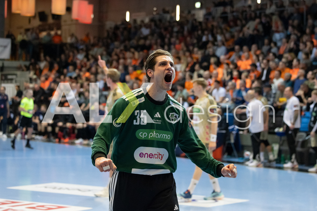Handball I Herren I Saison 2025-2026 I EHF EUROPEAN LEAGUE 2025/26 | Men I Main Round I 2. Spieltag I Kadetten Schaffhausen - TSV Hannover-Burgdorf I 24.02.2026 | 35 Joel Birlehm (DE) (TSV Hannover-Burgdorf) – Torhüter - Realisiert mit Pictrs.com