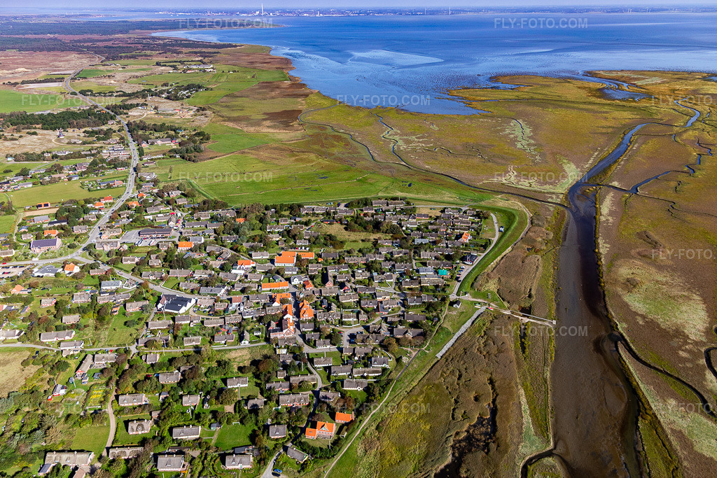 Aerial view: View of the town in Fanø in the state South Denmark, Denmark.Photo: IMG_118688.jpg taken on 09/21/2019 by Werner Riehm/FLY-FOTO.comResolution of the original: 5204 x 3469 px