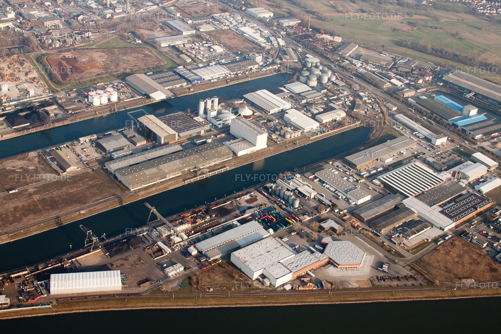 Luftbild: Rheinauhafen, Rotterdamer Straße im Ortsteil Rheinau in Mannheim im Bundesland Baden-Württemberg in Deutschland. Foto: IMG_25280.jpg vom 23.03.2010 durch Werner Riehm/FLY-FOTO.de