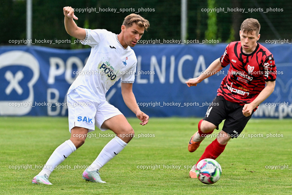 SAK vs. ATUS Ferlach | #9 Luka Gajic SAK, #14 Florian Verdel ATUS Ferlach, SAK vs. ATUS Ferlach, SAK vs. ATUS Ferlach am 01.08.2025 in Klagenfurt (Sportpark Welzenegg), Austria, (Photo by Bernd Stefan)