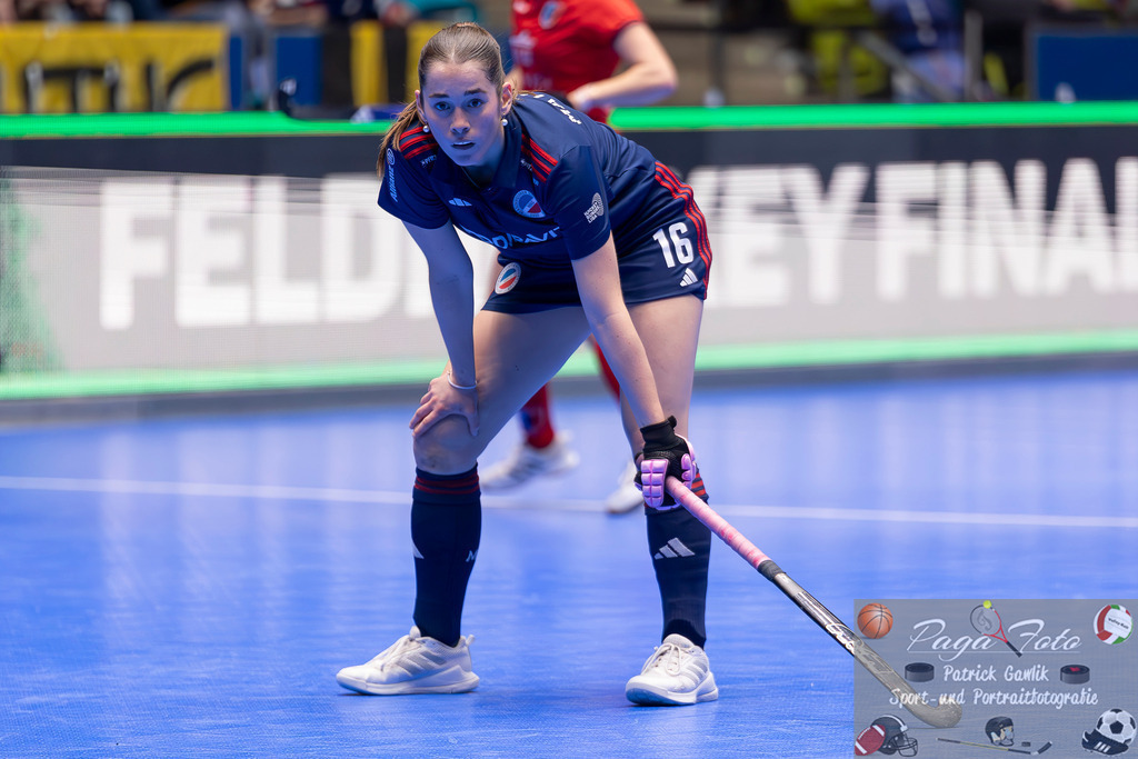 Volvo E.R.B. Final 4 Finale Frauen: Berliner HC - Mannheimer HC, 26.01.2025 | Alexine Matthysen (Mannheimer HC #16), Berliner HC - Mannheimer HC, Frankfurt, Süwag Arena, 26.1.2025 - Realisiert mit Pictrs.com