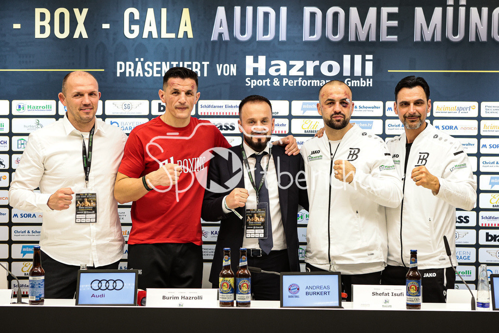 Profi - Box - Gala / Main Event | v. l. Juergen BRAEHMER, Robin KRASNIQI, Burim HAZROLLI, Shefat ISUFI und Anderas SELAK