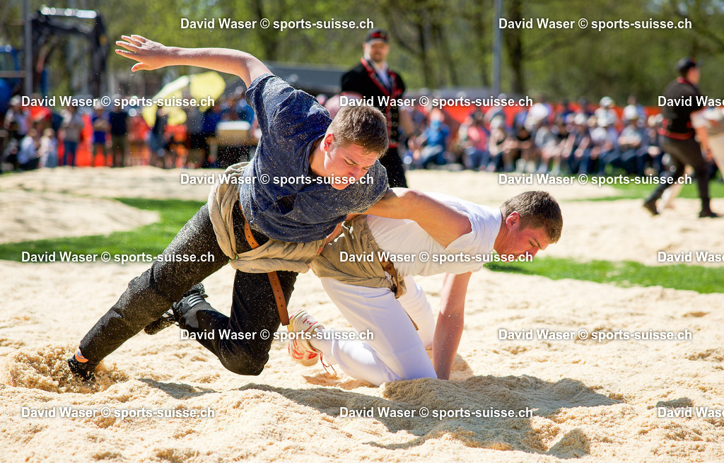 Bieri Norik (2008) - Graf Andrin (2009) 15. Surentaler Frühjahrsschwinget Sursee_ 05.04.2025 (3) | sports-suisse.ch