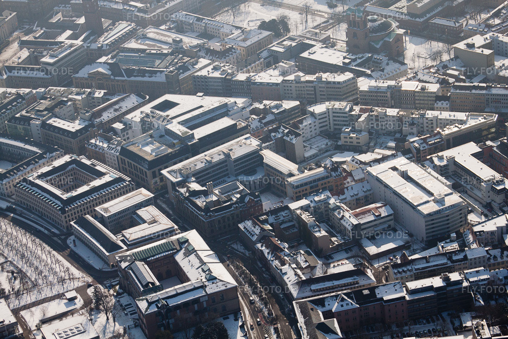 Luftbild: Kaiserstr im Ortsteil Innenstadt-West in Karlsruhe im Bundesland Baden-Württemberg in Deutschland. Foto: IMG_24158.jpg vom 16.02.2010 durch Werner Riehm/FLY-FOTO.de