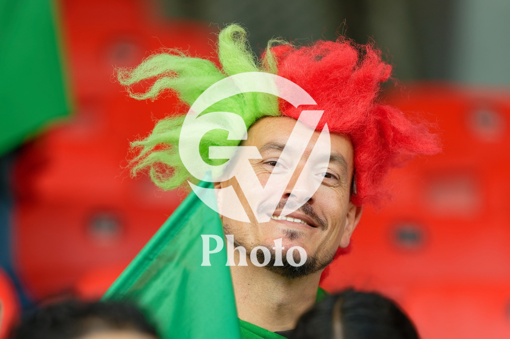 Portugal v Belgium: UEFA Women's EURO 2025 Group B | SION, SWITZERLAND - JULY 11: Fans of Portugal  during the UEFA Women's EURO 2025 Group B match between Portugal and Belgium at Stade de Tourbillon on July 11, 2025 in Sion, Switzerland. (Photo by Giuseppe Velletri/Sports Press Photo/Getty Images)
