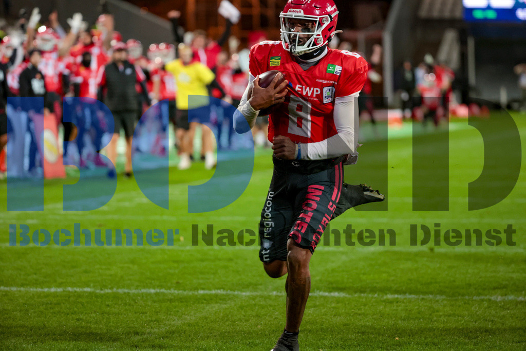  14.10.2023 - 
 | Sebastian Sendlak / Bochumer Nachrichtendienst (BOND) - GFL-Bowl 2023: Schwaebisch Hall Unicorns vs. Potsdam Royals - Realisiert mit Pictrs.com