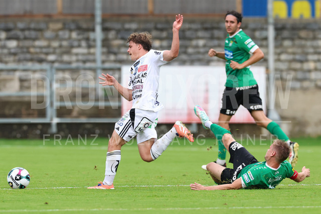 Friendly Match: SC Weiz vs TSV Hartberg in Weiz | Weiz, AUSTRIA, 01.JUL.26 - SOCCER - ADMIRAL Bundesliga, SC Weiz vs TSV Hartberg, test match. The image shows Nikolaus Feldhofer (Hartberg) and Philipp Schellnegger (SC Weiz).
