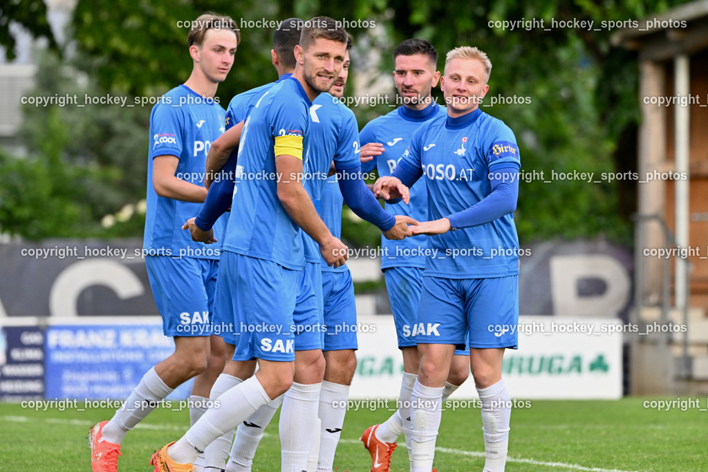 SAK vs. SV Spittal Drau 1921 | #6 Toni Dullnig SAK, #7 Hrvoje Jakovljevic SAK, #5 Jakob Geister SAK, Jubel SAK Mannschaft, #22 Leo Ejup SAK, #16 Sasa Blagojevic SAK, #5 Jakob Geister SAK, SAK vs. SV Spittal Drau 1921, SAK vs. SV Spittal Drau 1921 am 23.05.2025 in Klagenfurt (Sportpark Welzenegg), Austria, (Photo by Bernd Stefan)