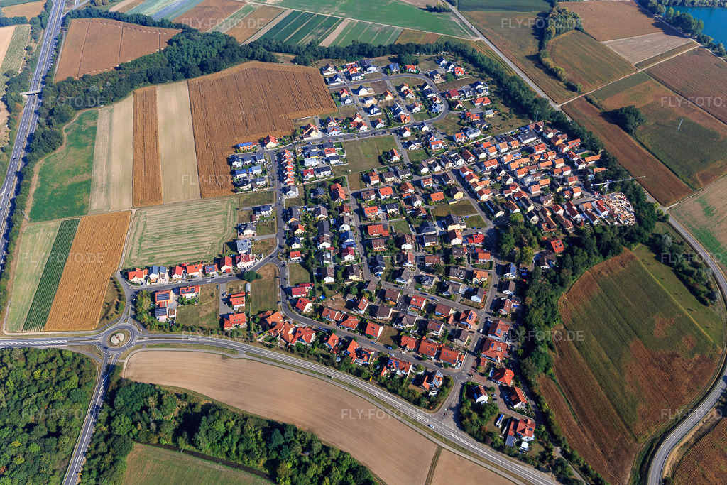 Luftbild: Ortsansicht von Süden im Ortsteil Hardtwald in Neupotz im Bundesland Rheinland-Pfalz in Deutschland. Foto: IMG_094879.jpg vom 24.09.2016 durch Werner Riehm/FLY-FOTO.de