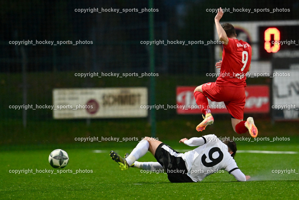 SV Spittal 1921 vs. SC St. Veit  | #9 Samuel Müllmann SV Spittal, #9 Julian Brandstätter St.Veit, SV Spittal 1921 vs. SC St. Veit , SV Spittal 1921 vs. SC St. Veit  am 04.10.2024 in Spittal an der Drau (Goldeck Stadion), Austria, (Photo by Bernd Stefan)