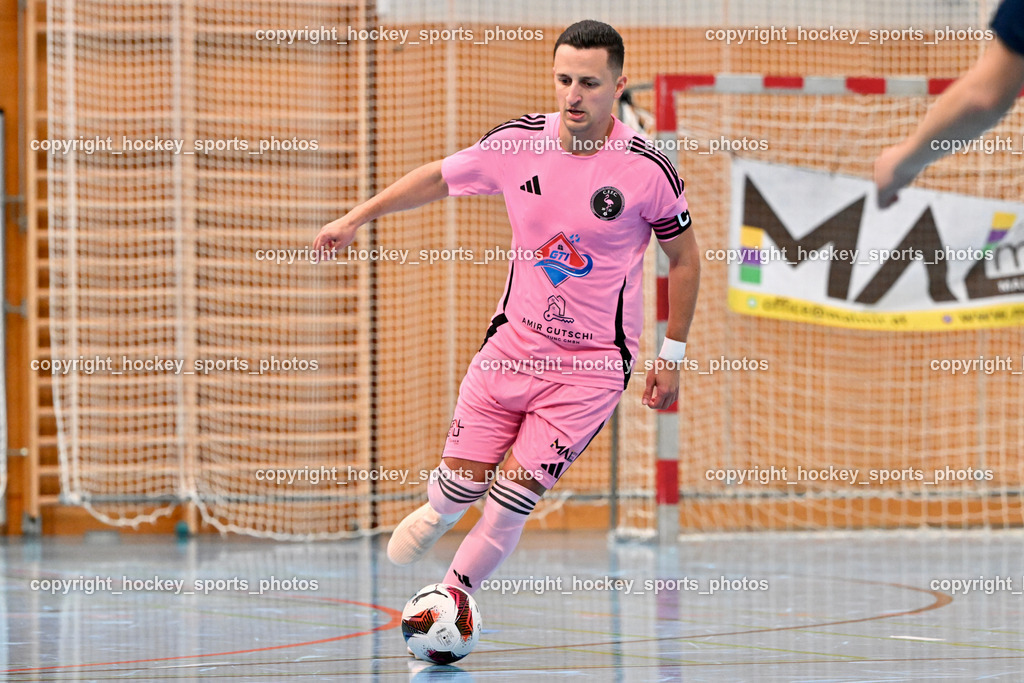 Carinthia Flamengo Futsal Club vs. LPSV-K | #7 Enes Brdjanovic Carinthia Flamengo, Carinthia Flamengo Futsal Club vs. LPSV-K, Carinthia Flamengo Futsal Club vs. LPSV-K am 03.11.2024 in Klagenfurt (Ballspielhalle Viktring), Austria, (Photo by Bernd Stefan)